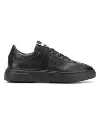 schwarze Leder niedrige Sneakers von Philippe Model