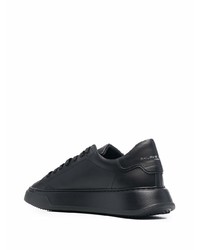 schwarze Leder niedrige Sneakers von Philippe Model Paris