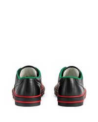 schwarze Leder niedrige Sneakers von Gucci