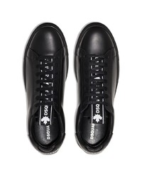 schwarze Leder niedrige Sneakers von DSQUARED2