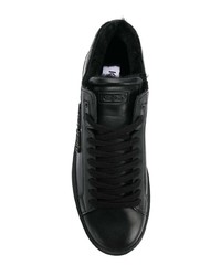 schwarze Leder niedrige Sneakers von Kenzo