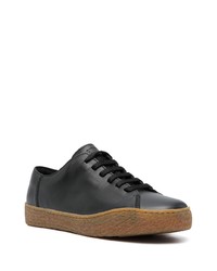 schwarze Leder niedrige Sneakers von Camper