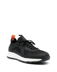 schwarze Leder niedrige Sneakers von Geox