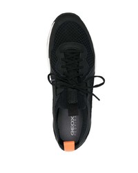 schwarze Leder niedrige Sneakers von Geox