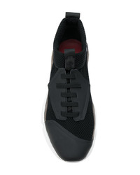 schwarze Leder niedrige Sneakers von Bruno Bordese