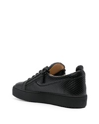 schwarze Leder niedrige Sneakers von Giuseppe Zanotti