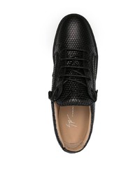 schwarze Leder niedrige Sneakers von Giuseppe Zanotti