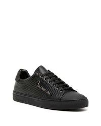 schwarze Leder niedrige Sneakers von Billionaire