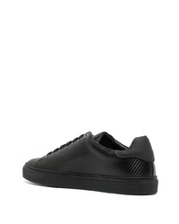 schwarze Leder niedrige Sneakers von Billionaire