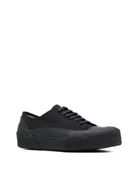 schwarze Leder niedrige Sneakers von Studio Nicholson