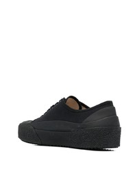 schwarze Leder niedrige Sneakers von Studio Nicholson