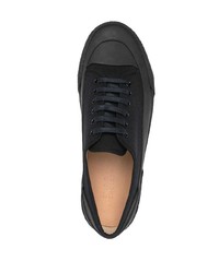 schwarze Leder niedrige Sneakers von Studio Nicholson