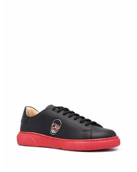 schwarze Leder niedrige Sneakers von Philipp Plein