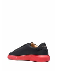 schwarze Leder niedrige Sneakers von Philipp Plein