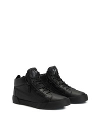 schwarze Leder niedrige Sneakers von Giuseppe Zanotti