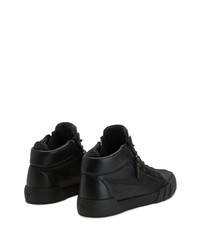 schwarze Leder niedrige Sneakers von Giuseppe Zanotti