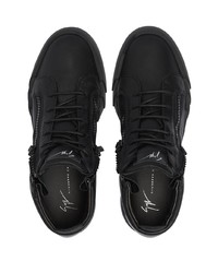 schwarze Leder niedrige Sneakers von Giuseppe Zanotti