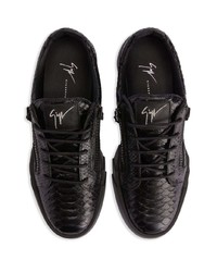 schwarze Leder niedrige Sneakers von Giuseppe Zanotti