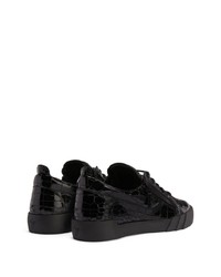 schwarze Leder niedrige Sneakers von Giuseppe Zanotti