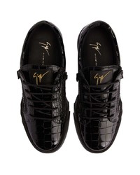 schwarze Leder niedrige Sneakers von Giuseppe Zanotti