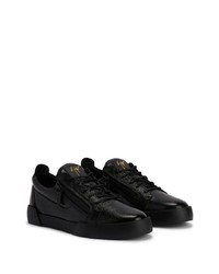 schwarze Leder niedrige Sneakers von Giuseppe Zanotti