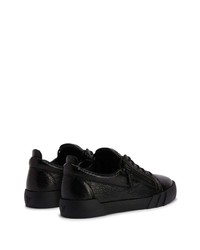 schwarze Leder niedrige Sneakers von Giuseppe Zanotti