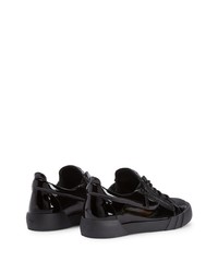 schwarze Leder niedrige Sneakers von Giuseppe Zanotti