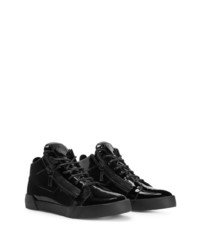 schwarze Leder niedrige Sneakers von Giuseppe Zanotti