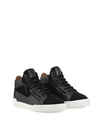 schwarze Leder niedrige Sneakers von Giuseppe Zanotti