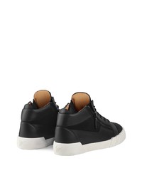 schwarze Leder niedrige Sneakers von Giuseppe Zanotti