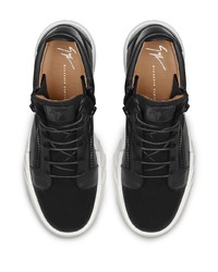 schwarze Leder niedrige Sneakers von Giuseppe Zanotti