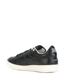 schwarze Leder niedrige Sneakers von AMI Alexandre Mattiussi