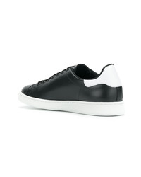 schwarze Leder niedrige Sneakers von Neil Barrett