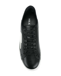 schwarze Leder niedrige Sneakers von Neil Barrett