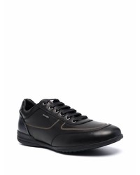 schwarze Leder niedrige Sneakers von Geox