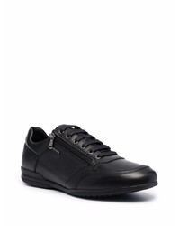 schwarze Leder niedrige Sneakers von Geox