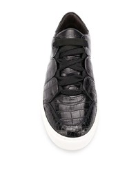 schwarze Leder niedrige Sneakers von Ermenegildo Zegna XXX