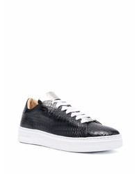 schwarze Leder niedrige Sneakers von Philipp Plein