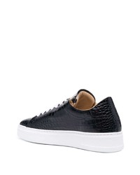 schwarze Leder niedrige Sneakers von Philipp Plein