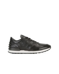 schwarze Leder niedrige Sneakers von Tod's