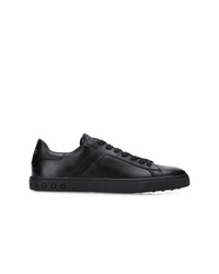 schwarze Leder niedrige Sneakers von Tod's