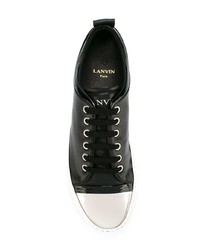 schwarze Leder niedrige Sneakers von Lanvin