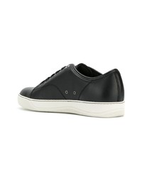 schwarze Leder niedrige Sneakers von Lanvin