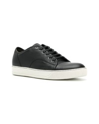 schwarze Leder niedrige Sneakers von Lanvin