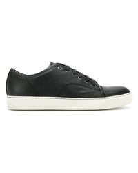 schwarze Leder niedrige Sneakers von Lanvin