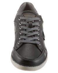 schwarze Leder niedrige Sneakers von Tom Tailor