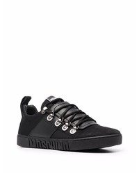 schwarze Leder niedrige Sneakers von Moschino