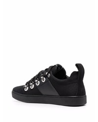 schwarze Leder niedrige Sneakers von Moschino