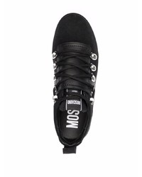 schwarze Leder niedrige Sneakers von Moschino