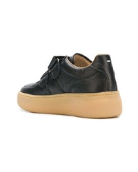 schwarze Leder niedrige Sneakers von Maison Margiela